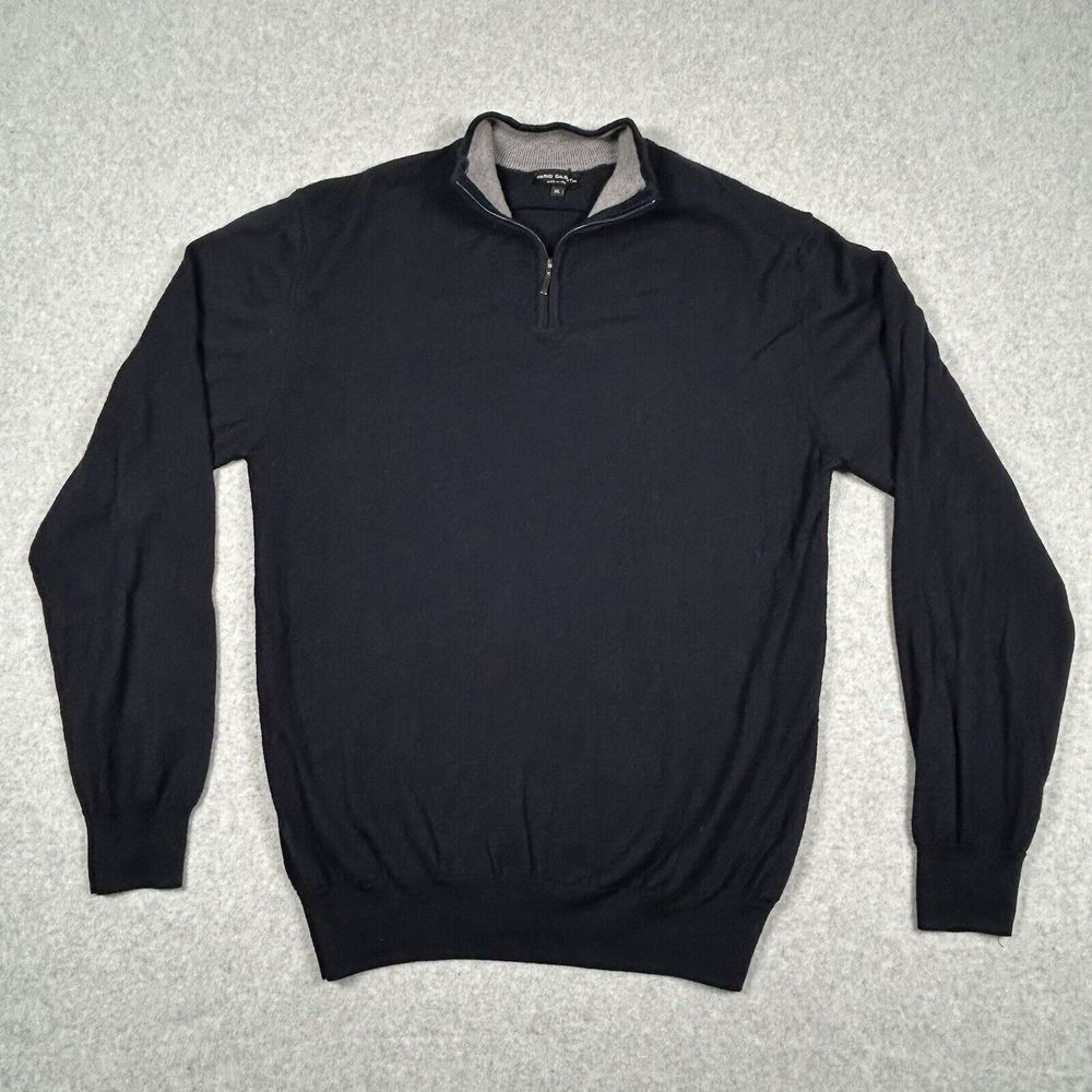 Mario Gilberti 1/4 Sweater 100% Extra Fine Merino Wool Men's Size XL Made Italy - Picture 2 of 8